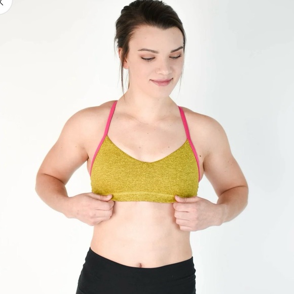 Fleo Reinette Sports Bra in Bronze Bamboo & Cabaret Size Medium - Picture 11 of 12